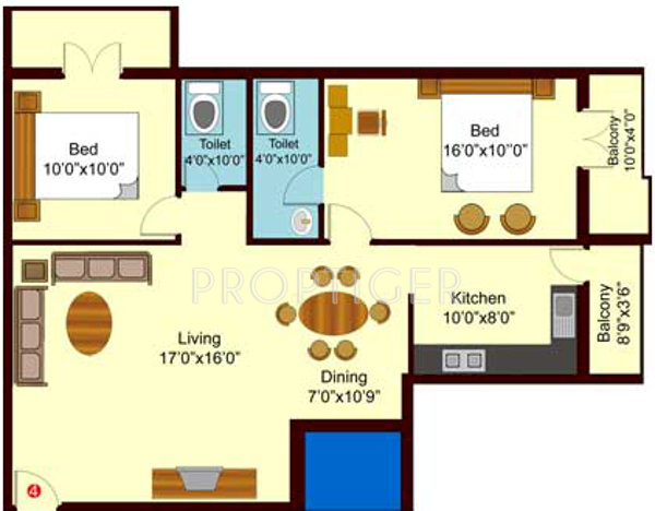 Sree Daksha Adyant (2BHK+2T (1,225 sq ft) 1225 sq ft)