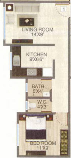 Shivani Samruddhi Garden (1BHK+1T (580 sq ft) 580 sq ft)