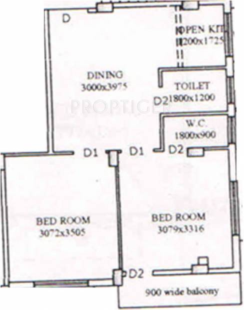 SS Saswata Appartment (2BHK+1T (743 sq ft) 743 sq ft)