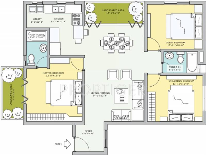 Inner Glory Fields (3BHK+2T (1,643 sq ft) 1643 sq ft)
