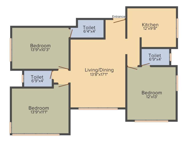 Matoshree Empress (3BHK+2T (1,600 sq ft) 1600 sq ft)
