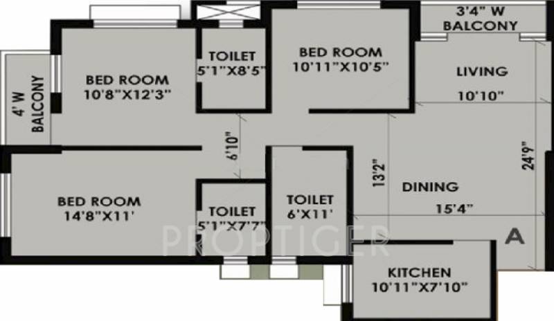Mani Residency (3BHK+3T (1,674 sq ft) 1674 sq ft)