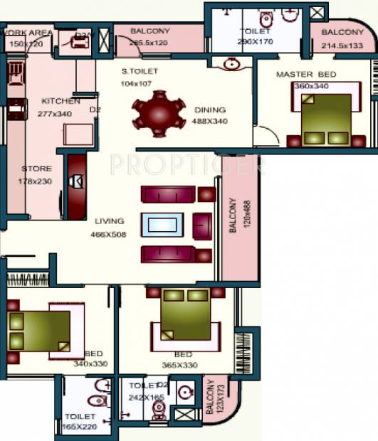 Seiken East End (3BHK+3T (2,011 sq ft) 2011 sq ft)