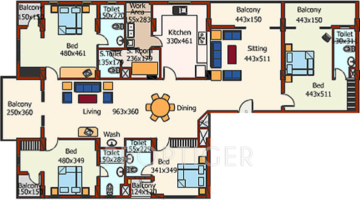 Seiken Sailwind (4BHK+5T (3,094 sq ft) 3094 sq ft)