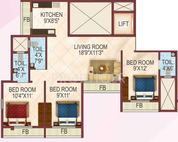 Guru Lotus (3BHK+3T (1,500 sq ft) 1500 sq ft)