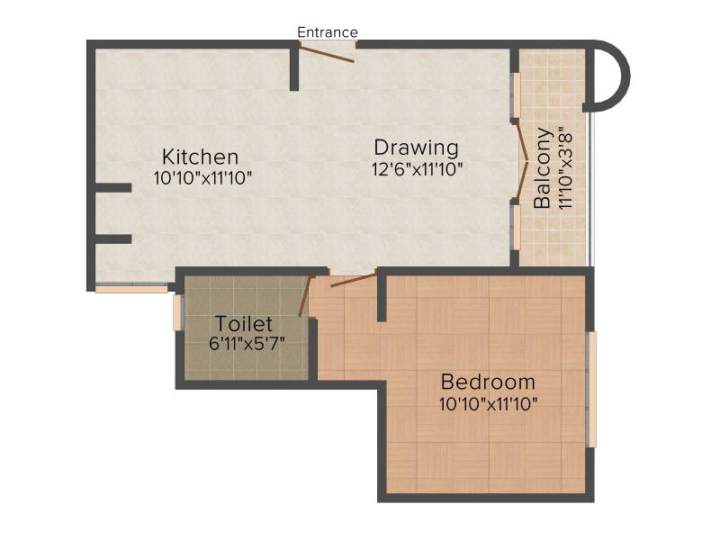 Flairalliance Atrium (1BHK+1T (742 sq ft) 742 sq ft)