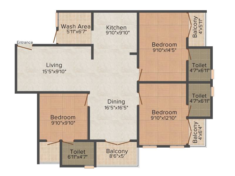 Anasvara Souparnika (3BHK+3T (1,388 sq ft) 1388 sq ft)