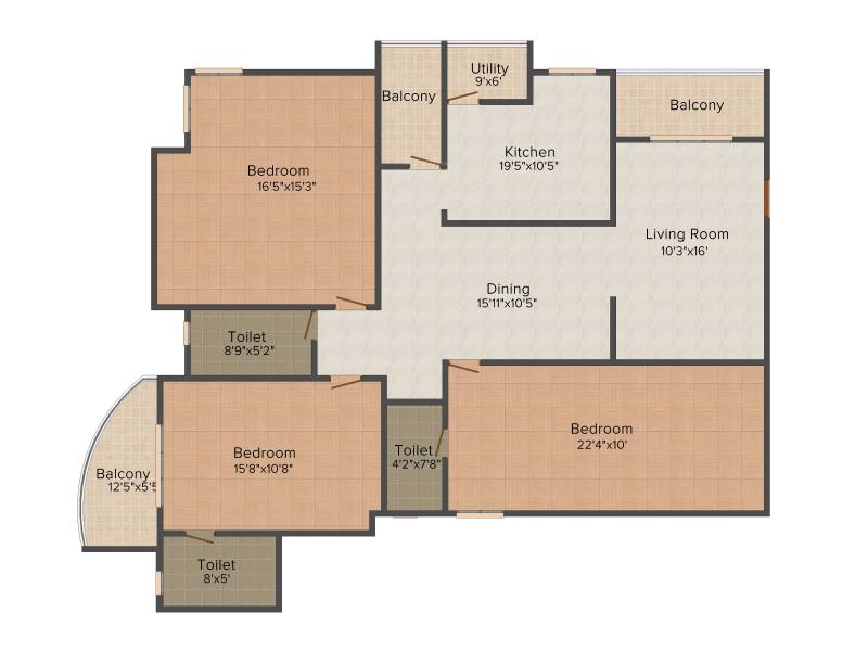 AV Properties India Indraprastha (3BHK+3T (1,913 sq ft) 1913 sq ft)