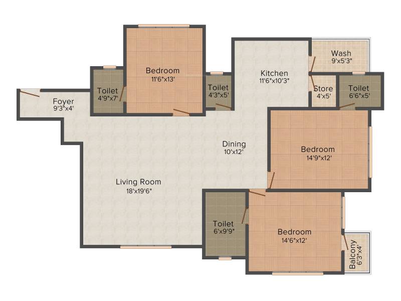 Swagat Crystal Palace (3BHK+3T (2,565 sq ft) 2565 sq ft)