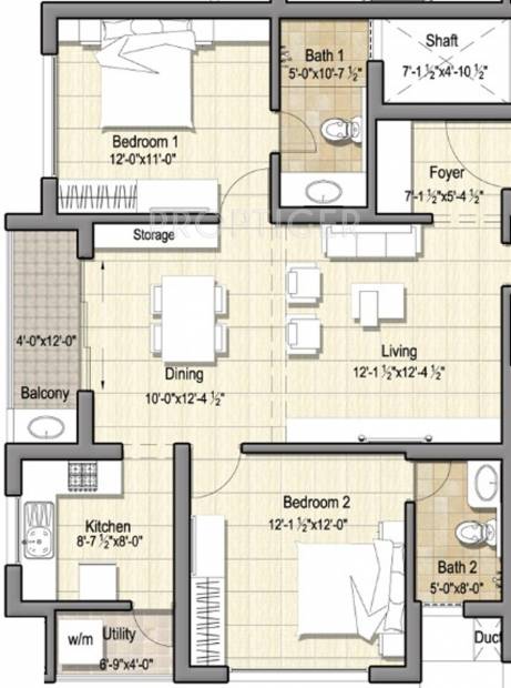 Krishna Constructions Chennai Dwaraka (2BHK+2T (1,155 sq ft) 1155 sq ft)