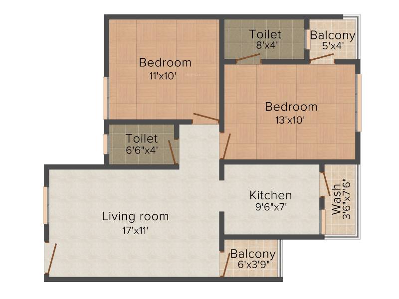 Abhinav Saakar Splendora II (2BHK+2T (1,150 sq ft) 1150 sq ft)
