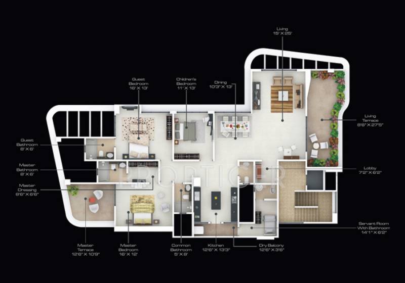 Gagan Gagan 33 (3BHK+4T (2,795 sq ft)   Servant Room 2795 sq ft)