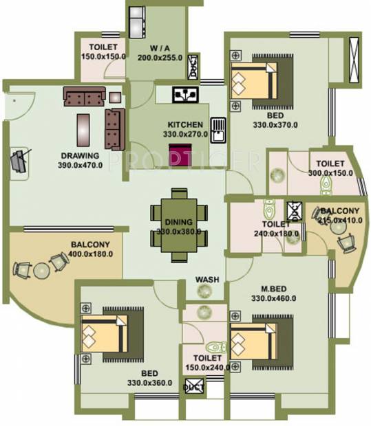 Clearway Celestiale (3BHK+3T (1,700 sq ft) 1700 sq ft)