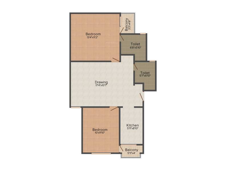 KCC Engineers Enclave (2BHK+2T (945 sq ft) 945 sq ft)