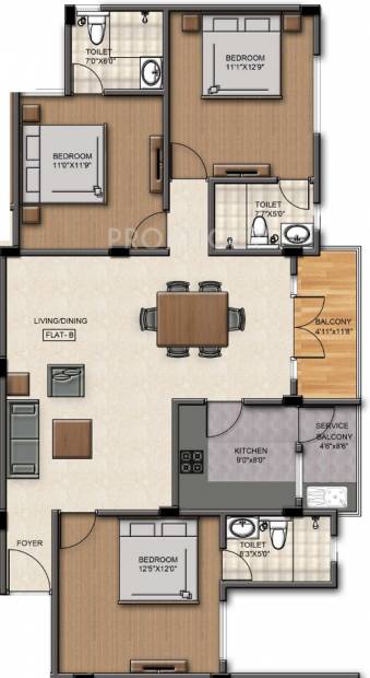 Sumanth Sreshta Canal Road (3BHK+3T (1,383 sq ft) 1383 sq ft)