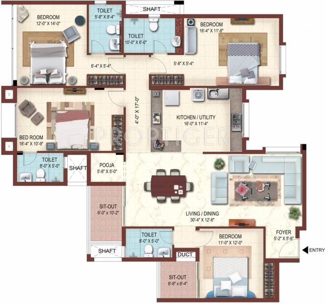 Casagrand The Address (4BHK+4T (2,338 sq ft) + Pooja Room 2338 sq ft)