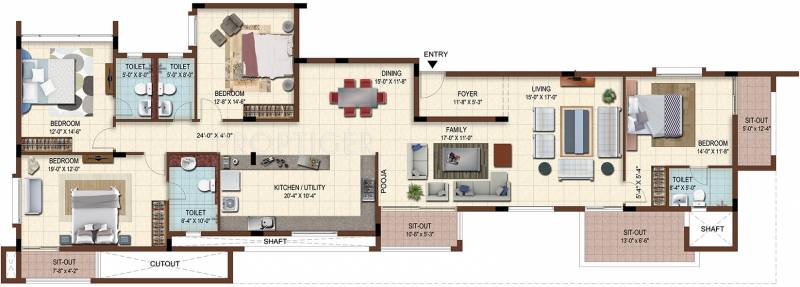 Casagrand The Address (4BHK+4T (2,623 sq ft) + Pooja Room 2623 sq ft)
