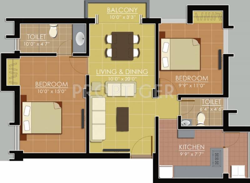 Ankur Constructions Radha Krishna (2BHK+2T (1,005 sq ft) 1005 sq ft)