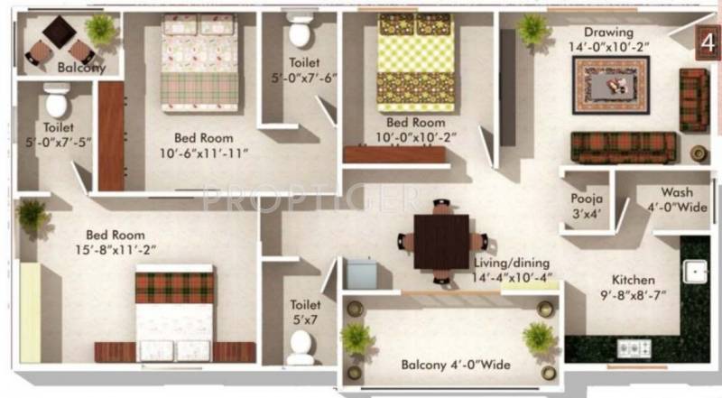 Nestcon Aishwarya (3BHK+3T (1,440 sq ft) 1440 sq ft)