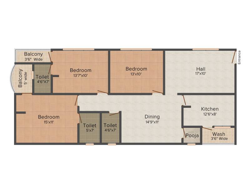 PN Aabharana (3BHK+3T (1,555 sq ft) 1555 sq ft)