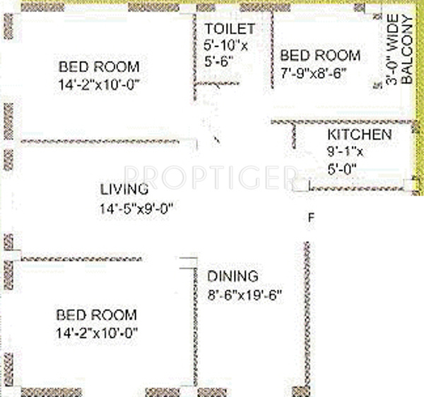 Cosmic Enclave (3BHK+1T (1,274 sq ft) 1274 sq ft)