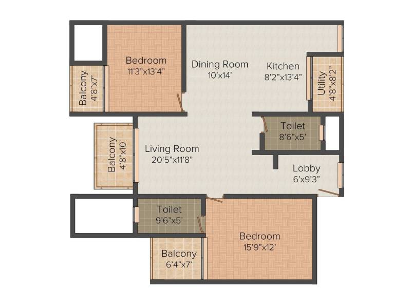 Architha Aithal Aarohi (2BHK+2T (1,400 sq ft) 1400 sq ft)