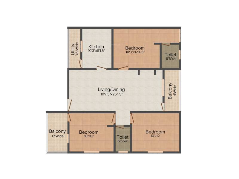 Kalyan Habitat (3BHK+2T (1,485 sq ft) 1485 sq ft)