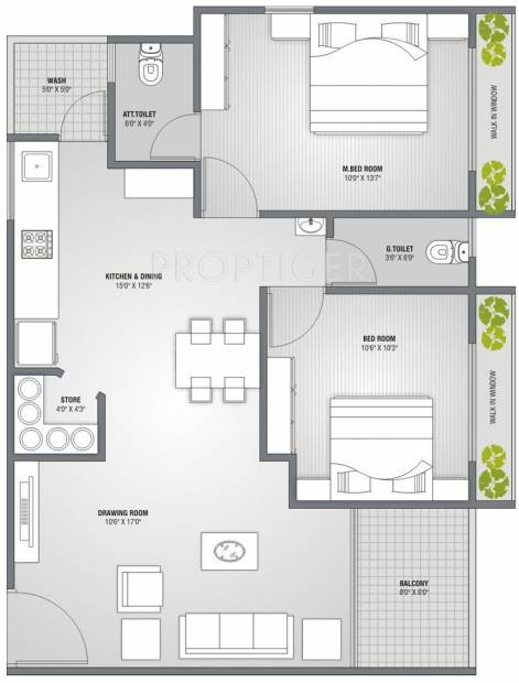 PSY Projects Pramukh Lotus (2BHK+2T (1,354 sq ft) 1354 sq ft)