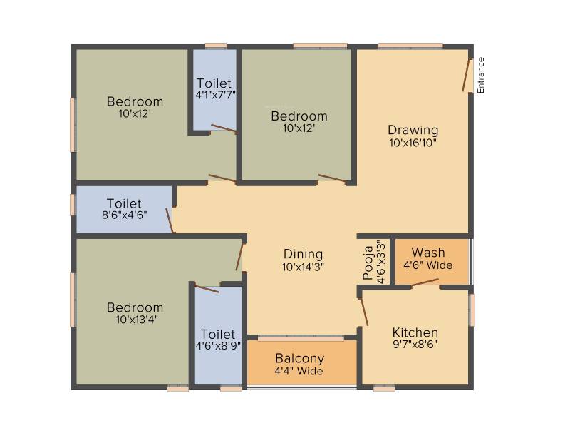 Beema Developers Pvt Ltd Pride (3BHK+3T (1,460 sq ft) 1460 sq ft)