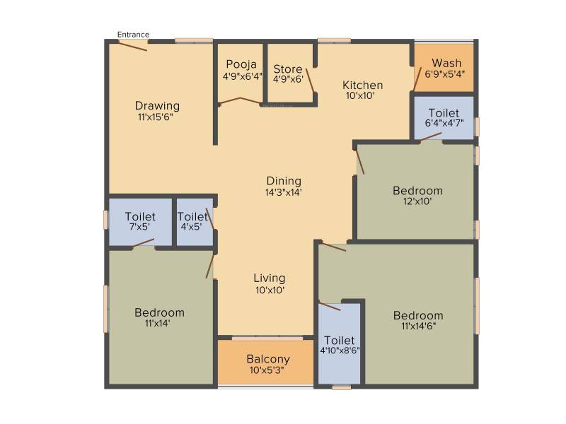 Beema Developers Pvt Ltd Pride (3BHK+3T (1,815 sq ft) 1815 sq ft)