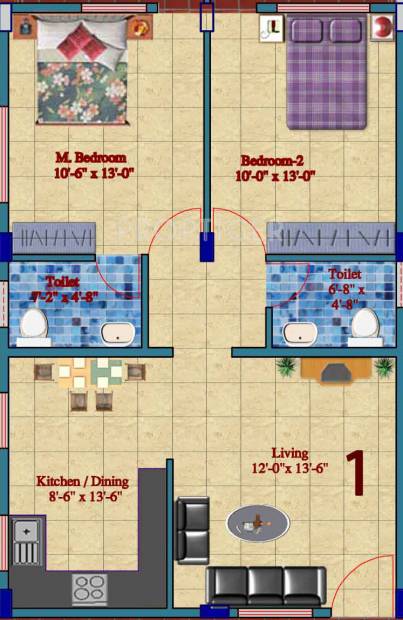 Silicon Elegant Aerozone (2BHK+2T (960 sq ft) 960 sq ft)