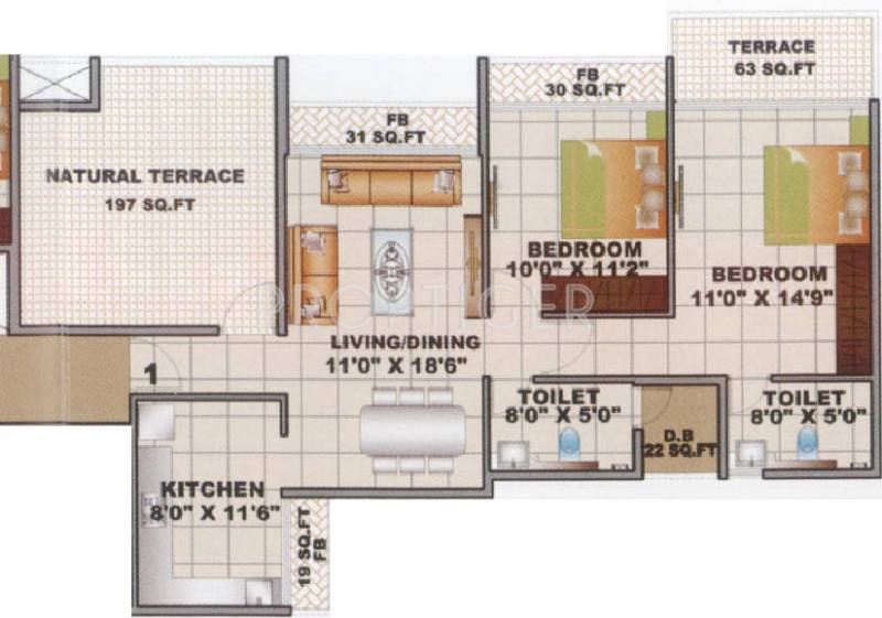 Sai Apramit (2BHK+2T (1,412 sq ft) 1412 sq ft)