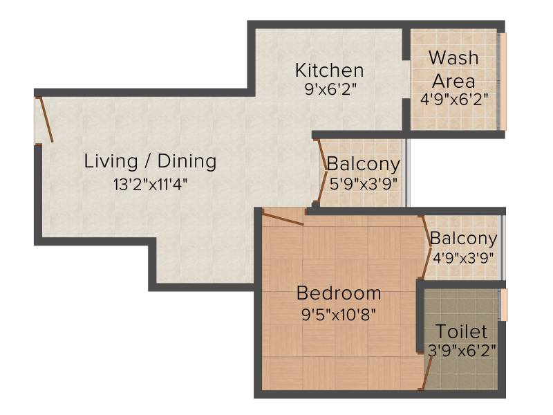 AC Geeyem Enclave (1BHK+1T (567 sq ft) 567 sq ft)