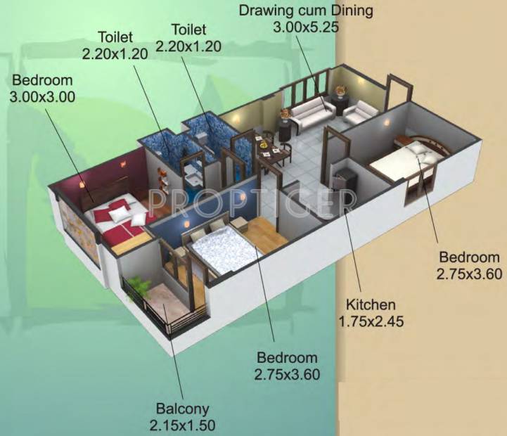 SDC Swadesh Developers and Colonizers Orchard Square (3BHK+2T (935 sq ft) 935 sq ft)