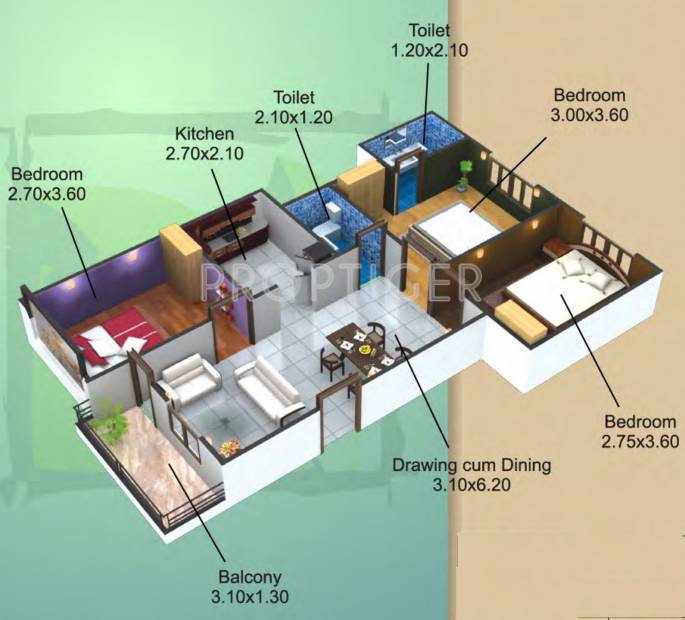 SDC Swadesh Developers and Colonizers Orchard Square (3BHK+2T (941 sq ft) 941 sq ft)