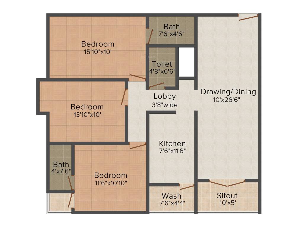 Maa Kanha Heights (3BHK+3T (1,565 sq ft) 1565 sq ft) Maa Kanha Heights (3BHK+3T (1,565 sq ft) 1565 sq ft)