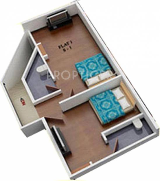 Universal Ganges Apartments (2BHK+3T (1,294 sq ft) 1294 sq ft)