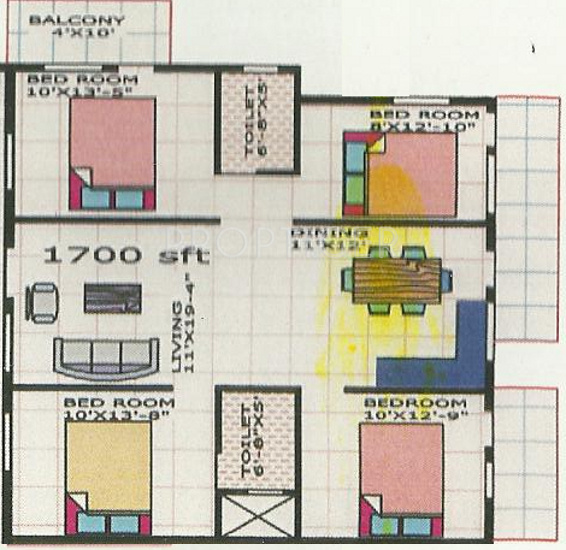 Sri Krishna Builders And Developers Ventures (4BHK+2T (1,700 sq ft) 1700 sq ft)