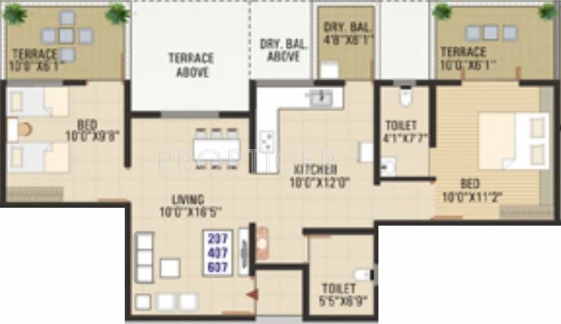 Swaraaj Pride (2BHK+2T (985 sq ft) 985 sq ft)