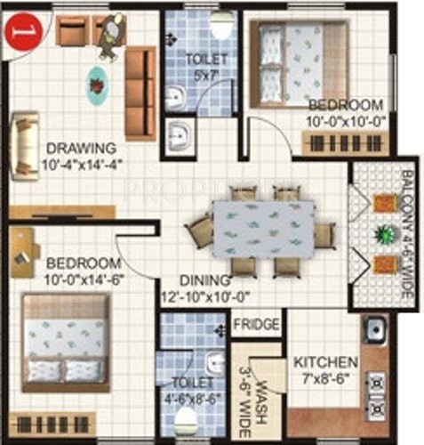Samiksha Ranganath Arcade (2BHK+2T (1,013 sq ft) 1013 sq ft)
