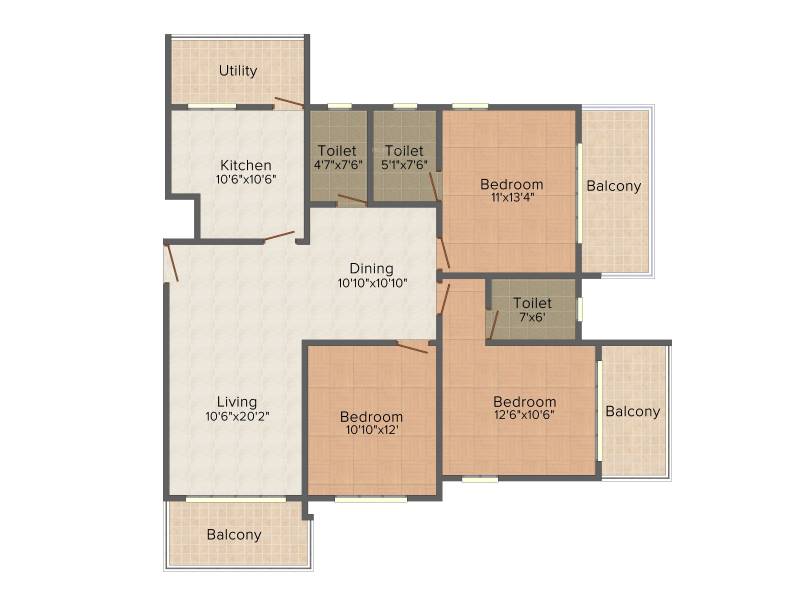 Clavier The Legend (3BHK+3T (1,685 sq ft) 1685 sq ft)