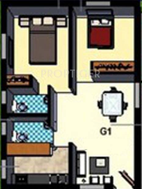 Icon Prajakt (2BHK+2T (991 sq ft) 991 sq ft)