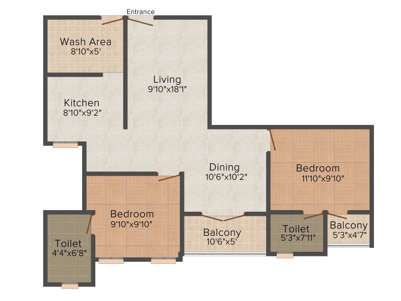 Anasvara Souparnika (2BHK+2T (1,076 sq ft) 1076 sq ft)