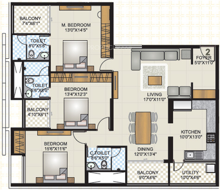 Mahabaleshwara Classique Gateway (3BHK+3T (1,848 sq ft) 1848 sq ft)