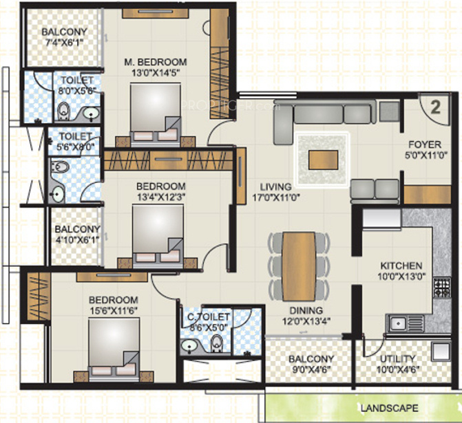 Mahabaleshwara Classique Gateway (3BHK+3T (1,918 sq ft) 1918 sq ft)
