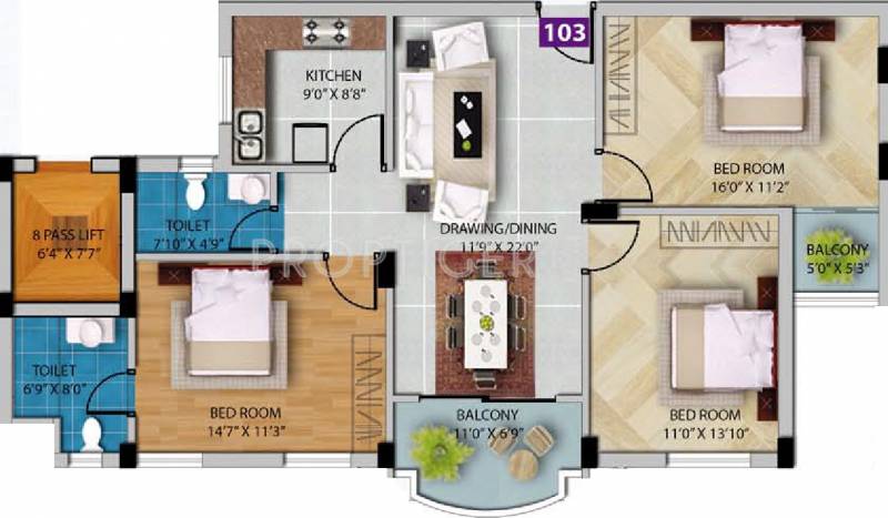 RSS Utopia (3BHK+2T (1,442 sq ft) 1442 sq ft)
