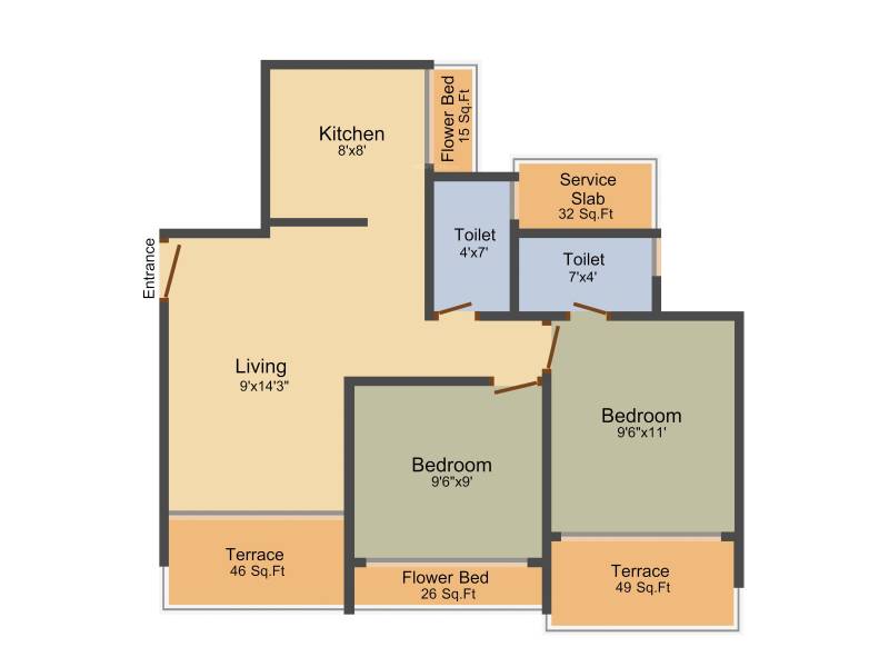 Chamunda Hill Crest (2BHK+2T (1,025 sq ft) 1025 sq ft)