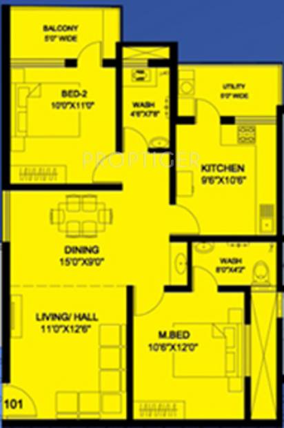 Mahasathi River View (2BHK+2T (1,148 sq ft) 1148 sq ft)