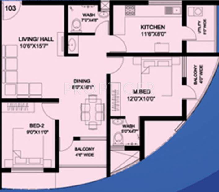 Mahasathi River View (2BHK+2T (1,090 sq ft) 1090 sq ft)