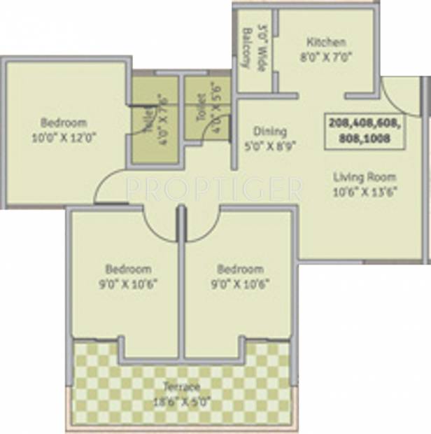 SRK Developers Mango Nest (3BHK+2T (1,050 sq ft) 1050 sq ft)